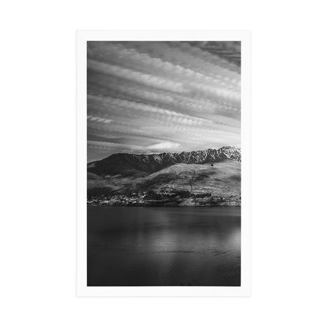 AFFICHE – LAC EN SOIRÉE EN NOIR ET BLANC - NOIR ET BLANC - AFFICHES