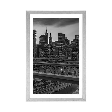 AFFICHE – VILLE ANIMÉE EN NOIR ET BLANC - NOIR ET BLANC - AFFICHES