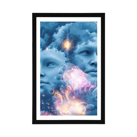 AFFICHE AVEC PASSE-PARTOUT – ESPRIT VIRTUEL - ABSTRAIT ET À MOTIFS - AFFICHES