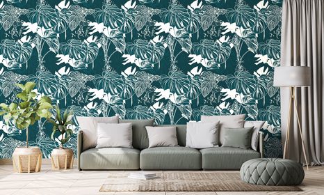 PAPIER PEINT – FEUILLES TROPICALES DE MONSTERA - PAPIERS PEINTS NATURE - PAPIERS PEINTS PANORAMIQUES