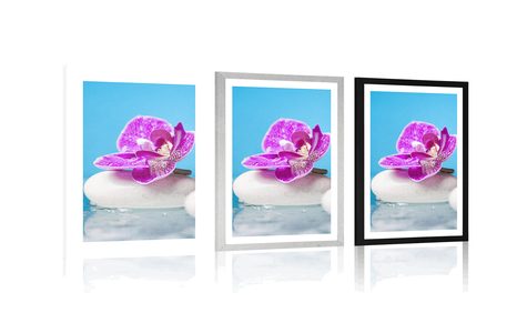 AFFICHE – ORCHIDÉE ET PIERRES ZEN - FENG SHUI - AFFICHES