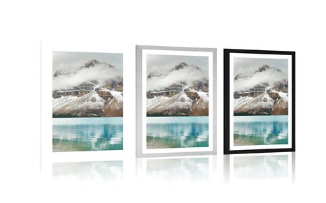 AFFICHE AVEC PASSE-PARTOUT – LAC PRÈS DE LA MONTAGNE MAGNIFIQUE - NATURE - AFFICHES