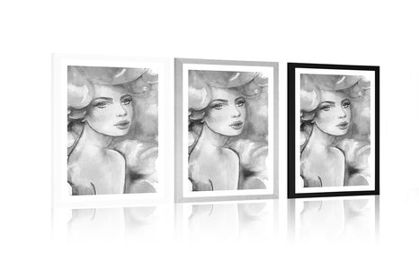 AFFICHE – CHARME FÉMININ EN NOIR ET BLANC - NOIR ET BLANC - AFFICHES