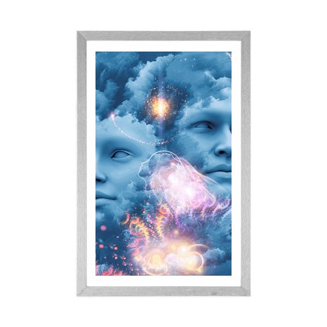 AFFICHE AVEC PASSE-PARTOUT – ESPRIT VIRTUEL - ABSTRAIT ET À MOTIFS - AFFICHES