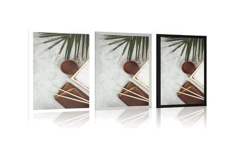 AFFICHE – NATURE MORTE DE THÉ SUR FOND DE BÉTON - NATURE MORTE - AFFICHES