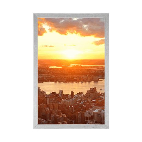AFFICHE – COUCHER DE SOLEIL SUR LA VILLE DE NEW YORK - VILLES - AFFICHES