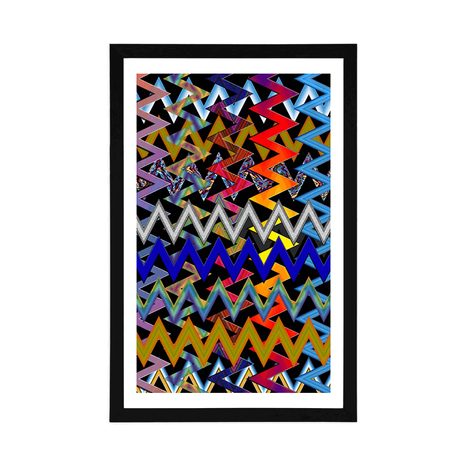 AFFICHE AVEC PASSE-PARTOUT – MOTIF MAGNIFIQUE EN COULEURS - ABSTRAIT ET À MOTIFS - AFFICHES