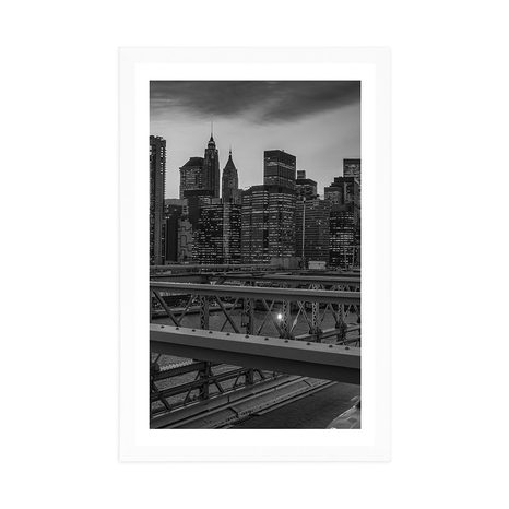 AFFICHE – VILLE ANIMÉE EN NOIR ET BLANC - NOIR ET BLANC - AFFICHES