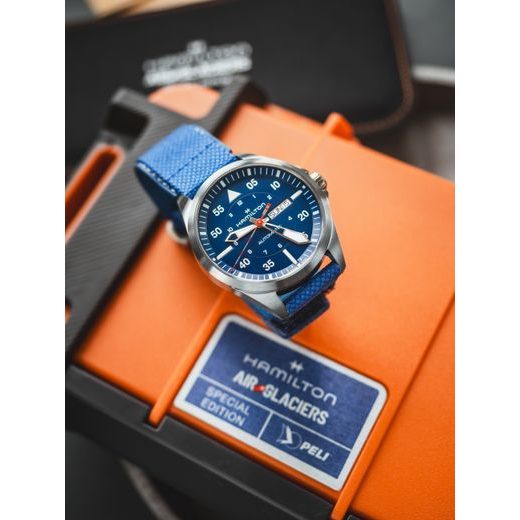 HAMILTON KHAKI AVIATION PILOT DAY DATE AUTO - AIR GLACIERS EDITION H64655941 - KHAKI AVIATION - ZNAČKY