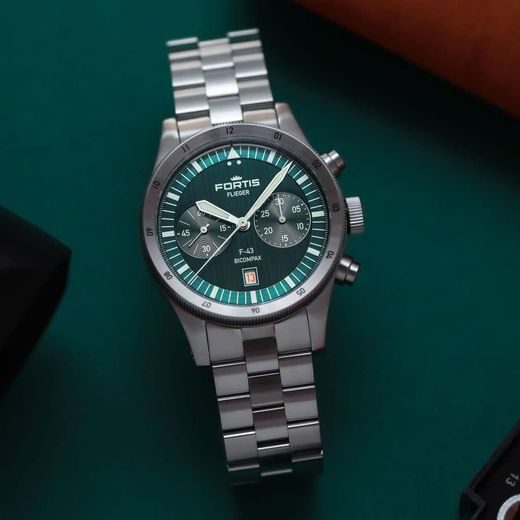 FORTIS FLIEGER F-43 BICOMPAX PETROL F4240008 - FLIEGER - ZNAČKY