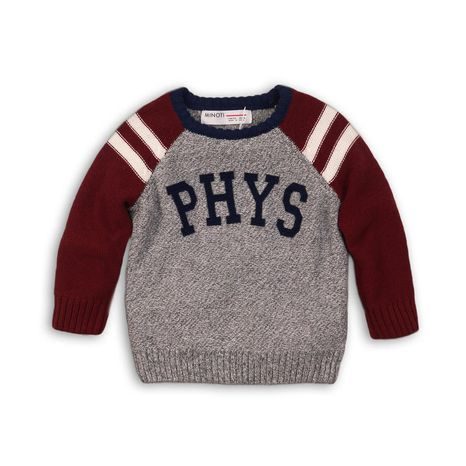 PULÓVER FIÚK KONTRASZTOS UJJÁVAL, MINOTI, ALLSTAR 6, SZÜRKE