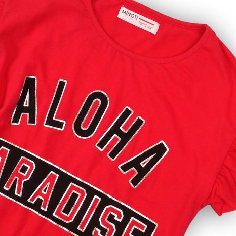 PÓLÓ LÁNYOK RÖVID UJJÚ, MINOTI, KG PÓLÓ 23, PIROS