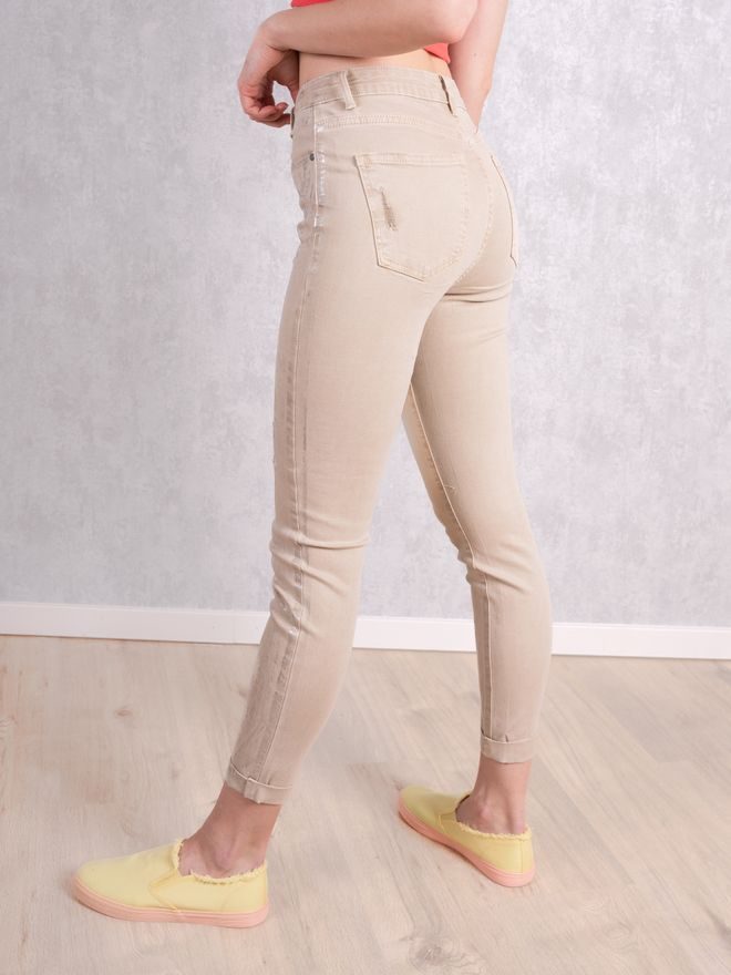 Džíny slim fit metalické