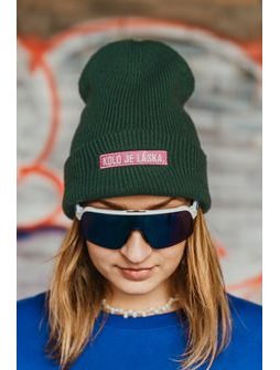 Zimní čepice Kolo je láska Pink Love - zelená