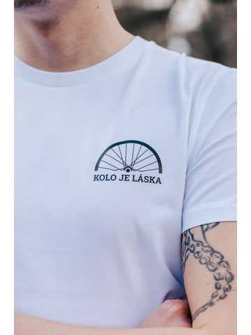 Tričko Kolo je láska Half Wheel Love UNI - bílá