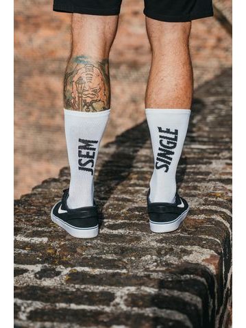 Ponožky na běhání Kolo je Láska Jsem Single - bílá