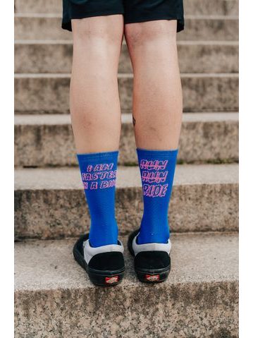 Ponožky na běhání Kolo je Láska Faster on a bike - modrá