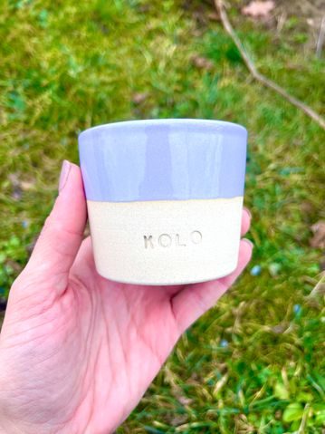 Espresso hrníček Kolo je láska - Opravdová láska fialová