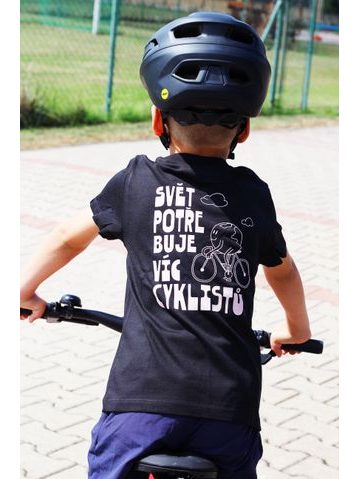 Dětské tričko Kolo je láska Svět potřebuje víc cyklistů - černá
