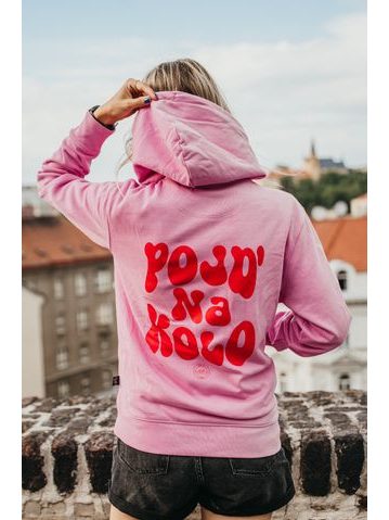 Mikina Kolo je láska Pojď na kolo unisex - růžová