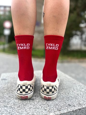 Ponožky na kolo Kolo je Láska Cyklozmrd vol.2 - červená
