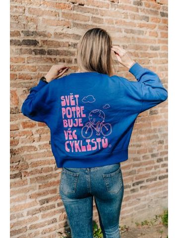 Dámská mikina Kolo je láska Svět potřebuje víc cyklistů - modrá