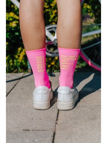 Ponožky na kolo Kolo je Láska Bad day - růžová