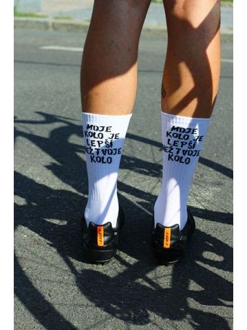 Ponožky na kolo Kolo je Láska Moje kolo je lepší - bílá