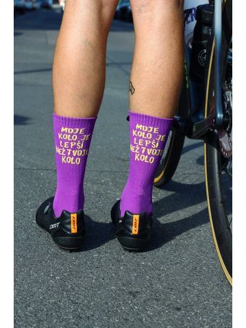 Ponožky na kolo Kolo je Láska Moje kolo je lepší - fialová