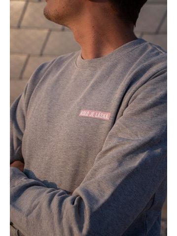 Mikina Kolo je láska Pink Love - šedá