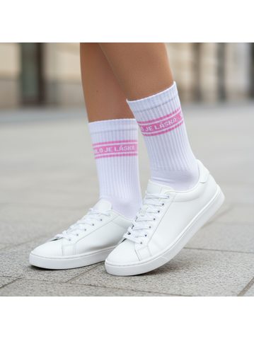 Ponožky Kolo je Láska Pásovky - růžová