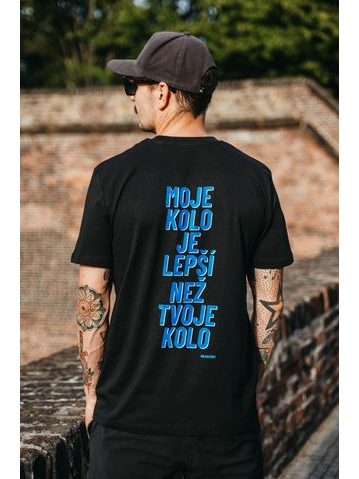 Tričko Kolo je láska Moje Kolo Je Lepší - černá s modrým, unisex