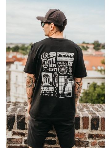 Tričko Kolo je láska Pivo & Párek unisex - černá