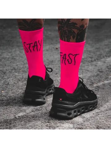Ponožky Pacific and Co STAY FAST Pink neon