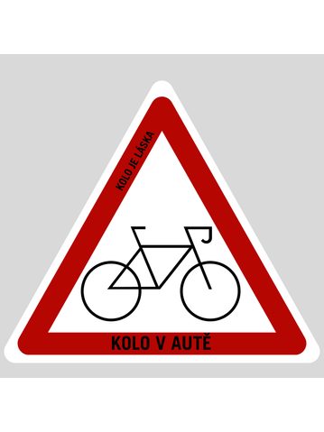 Nálepka na auto Kolo je láska - Kolo v autě - červená