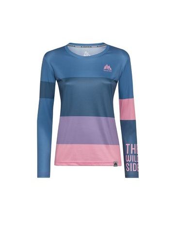WildTee Běžecké triko COLORBLOK PINK W - Modrá