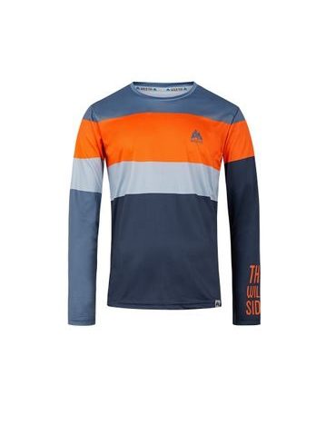 WildTee Běžecké triko COLORBLOK ORANGE - Modrá