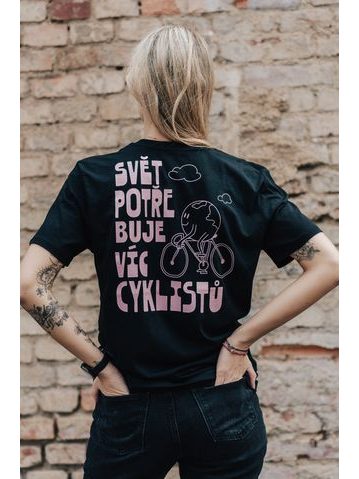 Tričko Kolo je láska Svět potřebuje víc cyklistů unisex - černá