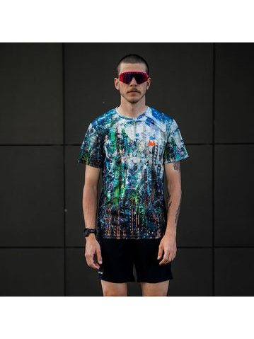 WildTee Funkční triko CYBER EN - Modrá