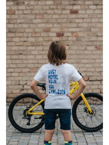 Dětské tričko Kolo je láska Svět potřebuje víc cyklistů - bílá