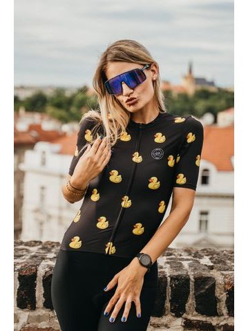 Dámský cyklistický dres Kolo je láska Quack me if you can - černá