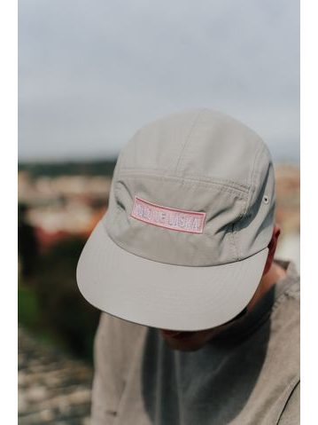 Kšiltovka Kolo je láska Pink Love 5 panel - šedá