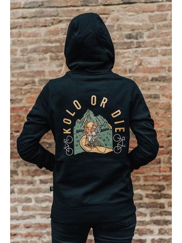 Mikina s kapucí Kolo je láska Kolo or Die unisex - černá