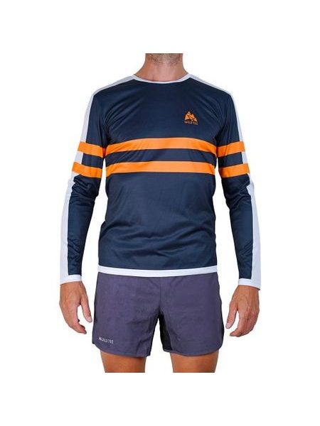 WildTee Běžecké triko COLOR TRIPE ORANGE - Modrá