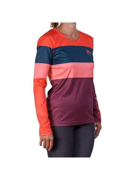 WildTee Běžecké triko COLORBLOK CHERRY W - Červená