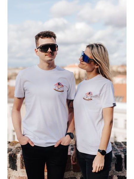 Tričko Kolo je láska Love my bike unisex - bílá