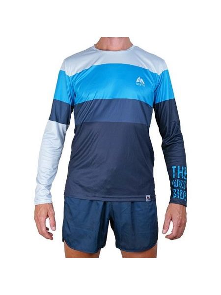 WildTee Běžecké triko COLORBLOK BLUE - Modrá