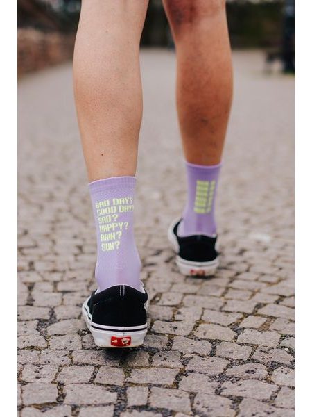 Ponožky na kolo Kolo je Láska Bad day - fialová