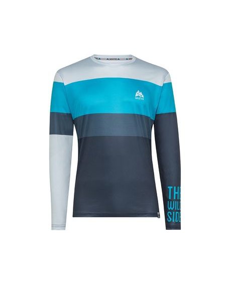 WildTee Běžecké triko COLORBLOK BLUE - Modrá