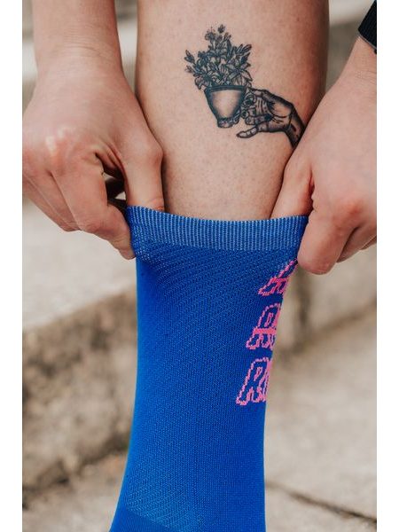 Ponožky na běhání Kolo je Láska Faster on a bike - modrá